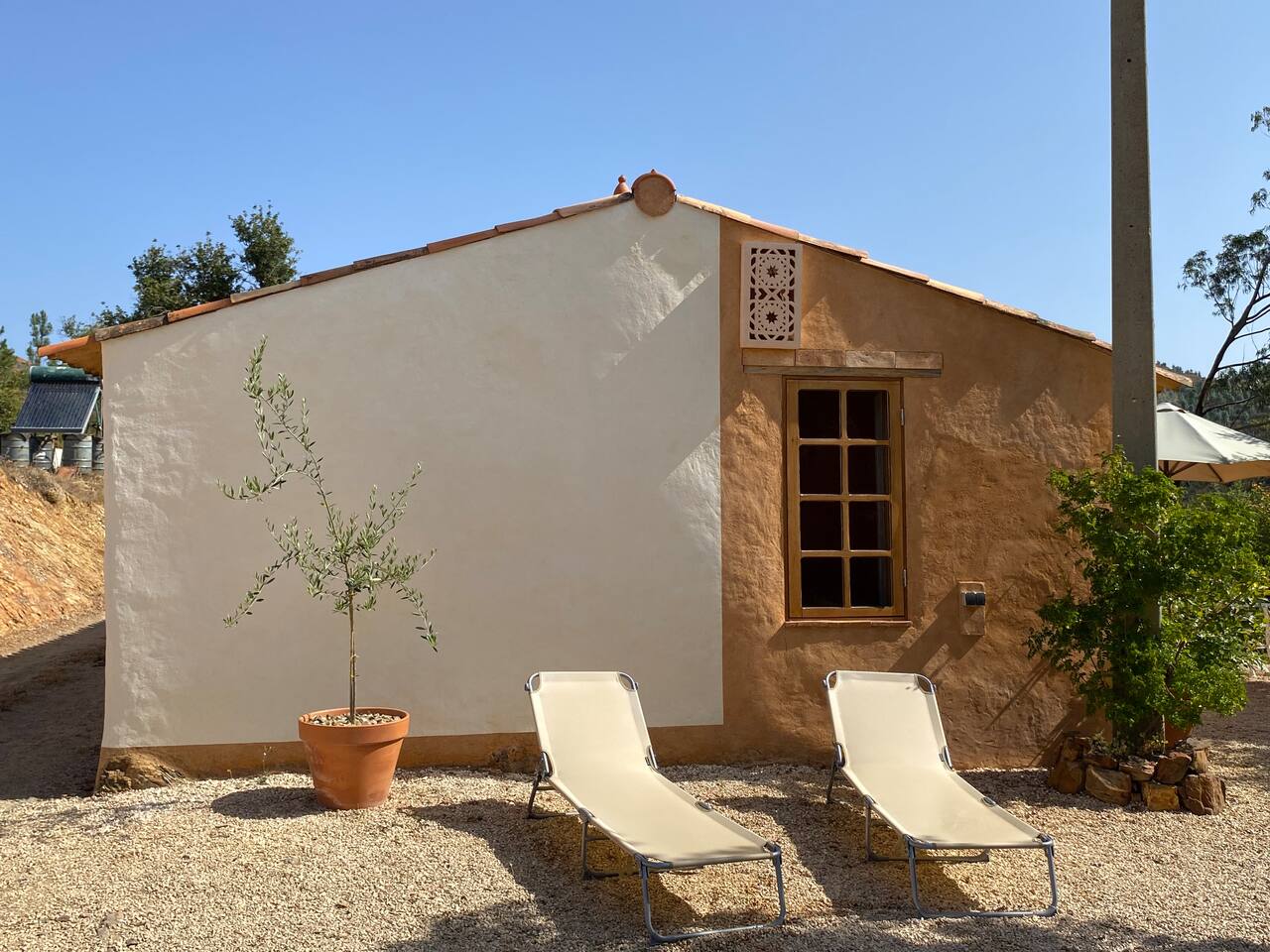 Exterior with sun loungers