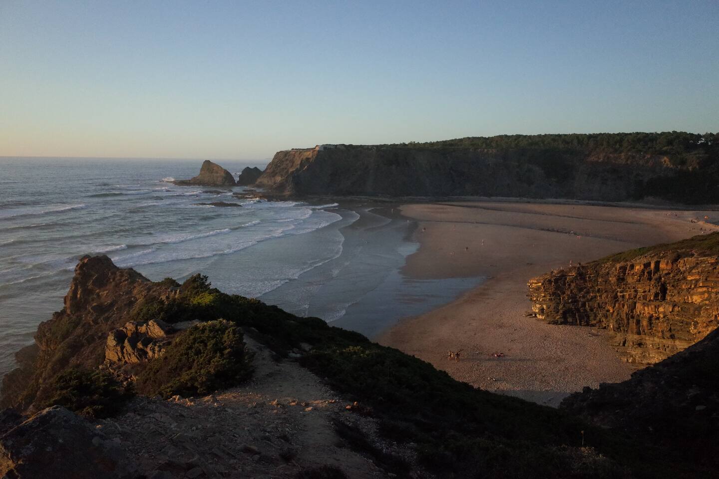 Odeceixe beach at sunset